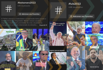 No TikTok, virais com #Bolsonaro2022 têm mais ataques e desinformação que #Lula2022