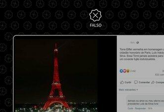 Torre Eiffel não foi iluminada de vermelho em homenagem a Lula