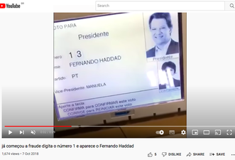 YouTube promete punir desinformação eleitoral, mas mantém vídeo de urna que completa voto no PT