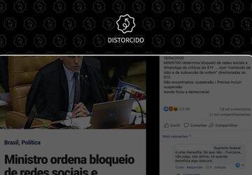 Decisão de Alexandre de Moraes de bloquear redes sociais de investigados é de 2019, não atual