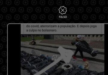 Foto de sacos pretos não mostra fraude de enterros de vítimas de Covid-19 no Brasil