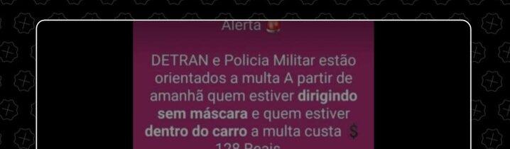 Es falso que a quien conduzca sin máscara de protección podrán aplicarle una multa de tránsito