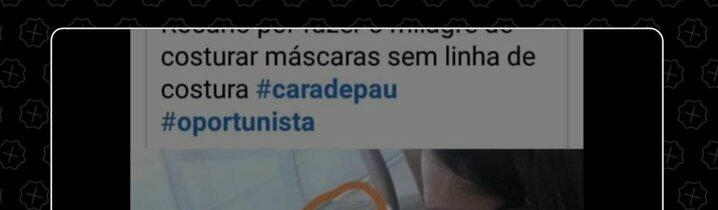 Es falso que una foto muestra la diputada federal Maria do Rosário cosiendo máscaras sin hilo