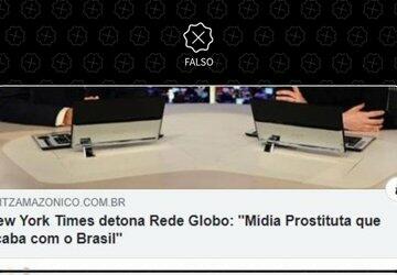 ‘The New York Times’ não publicou artigo dizendo que TV Globo ‘acaba com o Brasil’