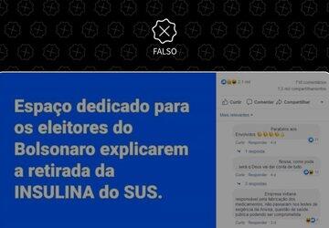Governo Bolsonaro não suspendeu distribuição de insulina no SUS