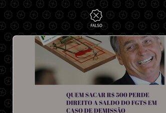 Sacar R$ 500 do FGTS não tira direito ao fundo em caso de demissão