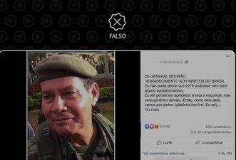 Mourão não é autor de texto que chama políticos de esquerda e artistas de ‘insetos’