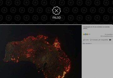 Imagem de incêndios na Austrália foi feita por artista, não pela Nasa