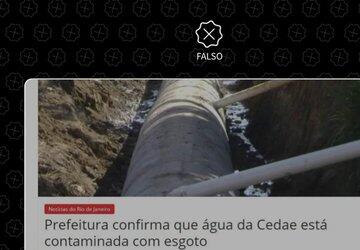 Prefeitura do Rio não confirmou que água da Cedae foi contaminada por esgoto