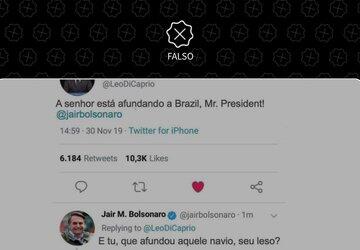São falsas trocas de tweets entre Bolsonaro e Leonardo DiCaprio