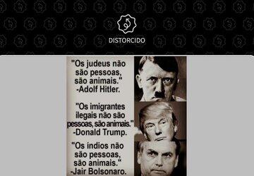 Frases de Hitler, Trump e Bolsonaro em imagem são falsas ou distorcidas