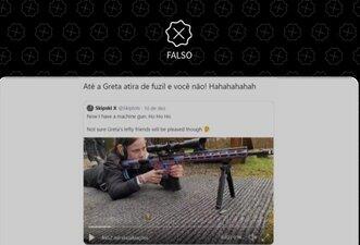 Não é a ativista Greta Thunberg quem aparece com fuzil em vídeo