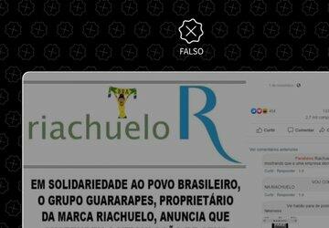 É falso que Riachuelo suspendeu anúncios na Rede Globo