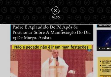 É falso que padre de São José dos Campos declarou apoio a protestos pró-Bolsonaro