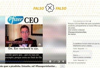 Não é verdade que CEO da Pfizer não quer ser vacinado contra Covid-19