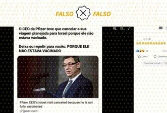 É falso que CEO da Pfizer não foi vacinado contra Covid-19