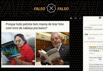 Fotos em que Lula e Fátima Bezerra seguram livro e revista ao contrário são montagens