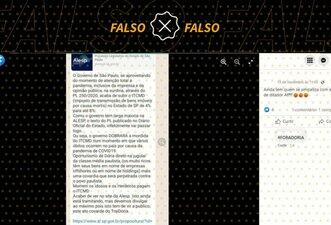 É falso que Doria aumentou imposto sobre heranças e doações de 4% para 8% em SP