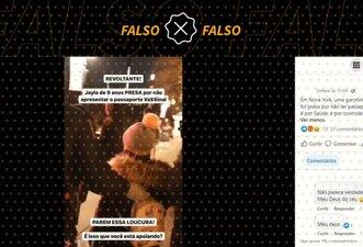 É falso que criança foi presa em Nova York por estar sem passaporte da vacina