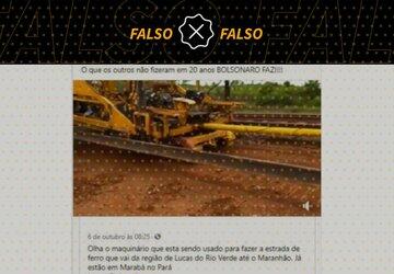 Não é verdade que vídeo mostra ferrovia no Pará concluída no governo Bolsonaro
