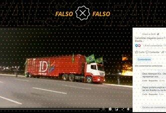 Vídeo não mostra chegada de caminhoneiros para o 7 de setembro; gravação é de maio