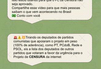 Correntes contrárias ao ‘PL das Fake News’ dominam grupos políticos no WhatsApp