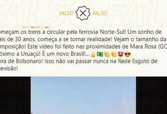 Circulação de trens em trecho da ferrovia Norte-Sul não começou no governo Bolsonaro