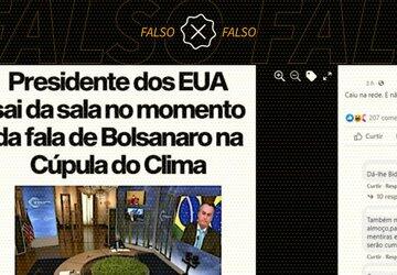 É falso que Biden saiu da Cúpula do Clima no momento do discurso de Bolsonaro
