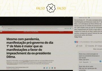 É falso que G1 tenha noticiado que 25 milhões compareceram a atos pró-Bolsonaro