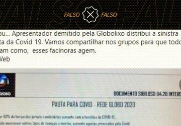 TV Globo não orientou jornalistas a manipularem cobertura da pandemia