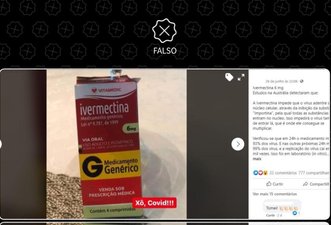 Texto cita informações falsas e distorcidas ao orientar automedicação contra a Covid-19