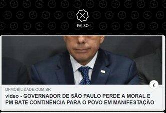 É falso que policiais prestaram continência a manifestantes contra isolamento em SP