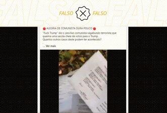 É falso que cédulas utilizadas em eleições dos Estados Unidos foram queimadas