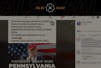 É falso que marcas d’água nas cédulas de votação evidenciaram fraude eleitoral nos EUA