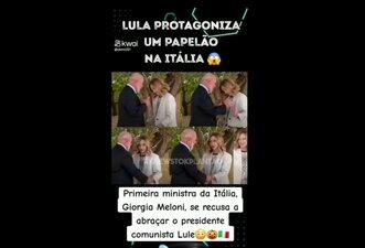 É falso que Giorgia Meloni se recusou a abraçar Lula no G7