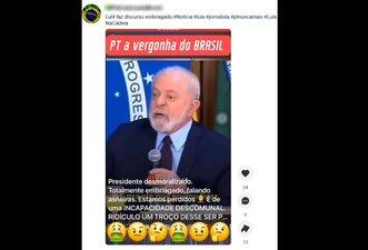 Não é verdade que Lula discursou bêbado em evento e disse que faria pedido a ‘amigo do Hamas’