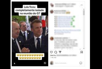 É falso que Lula foi isolado por líderes mundiais durante o G7