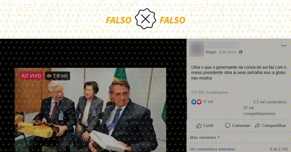 Vídeo mostra pastor em encontro com Bolsonaro, e não o presidente da Coreia  do Sul