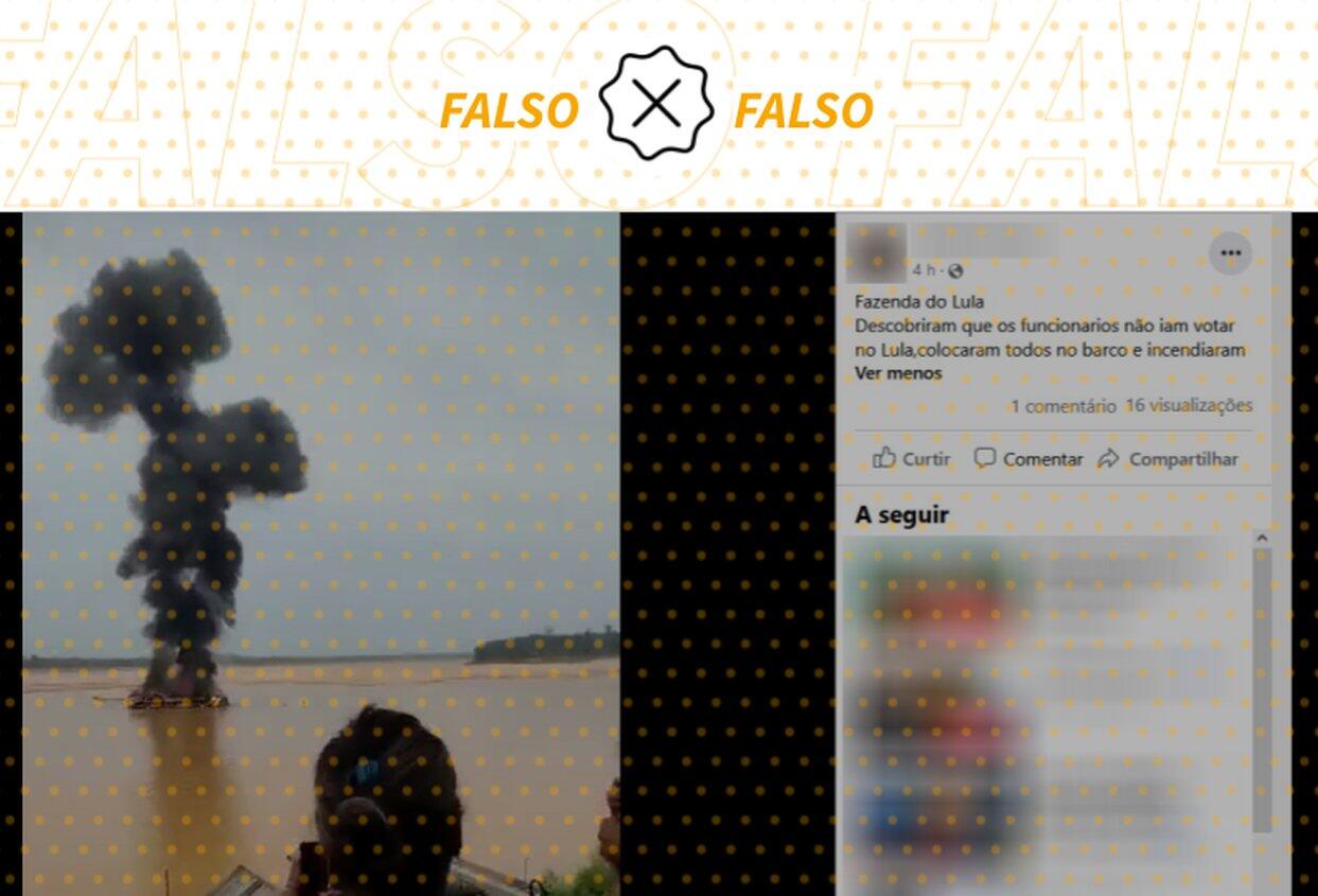 Vídeo de balsa em chamas mostra ação contra garimpo ilegal, não incêndio criminoso de petistas