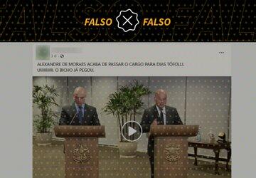 É falso que Dias Toffoli assumiu a presidência do TSE no lugar de Alexandre de Moraes