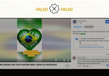 Bolsonaro postou texto sobre ‘50 tons de vermelho’ em setembro, não após 2º turno