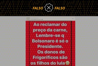 Não há registros de que filhos de Lula são donos de frigoríficos
