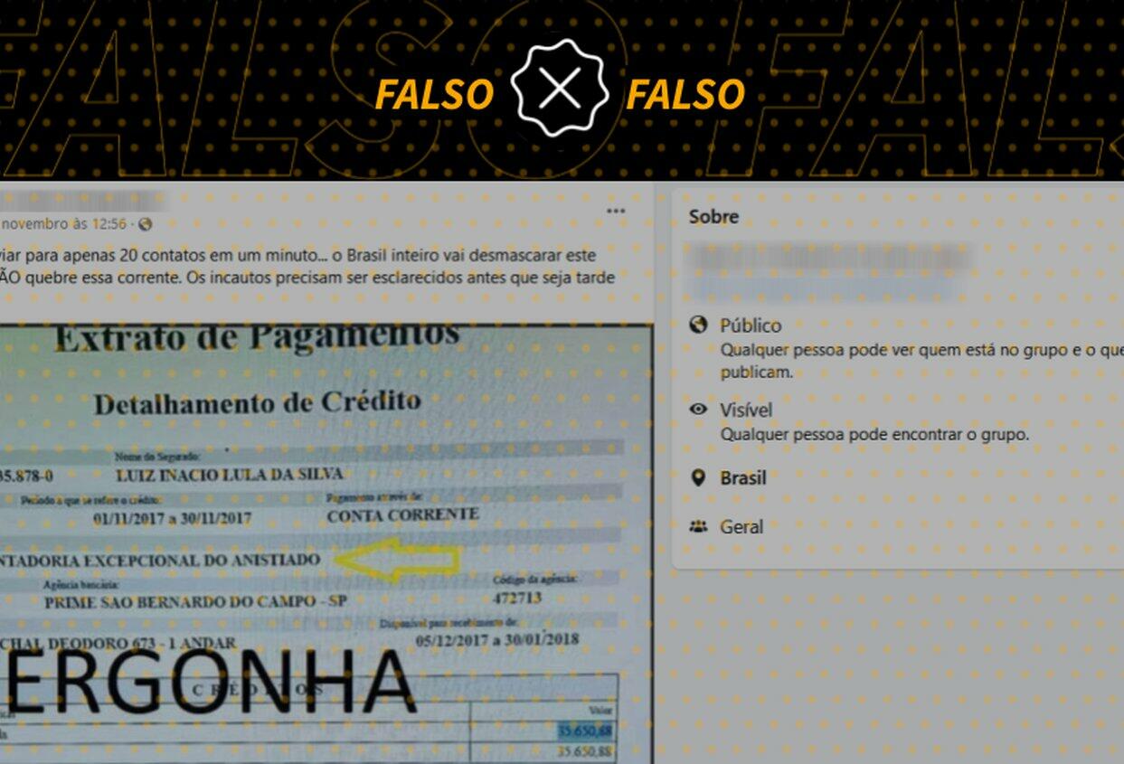 Lula não recebe R$ 35 mil de aposentadoria de anistiado político