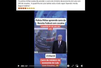 É mentira que polícia apreendeu cocaína em carro de Fernando Haddad