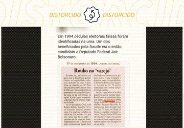 Posts omitem informações ao relacionar Bolsonaro a fraude em cédulas eleitorais em 1994