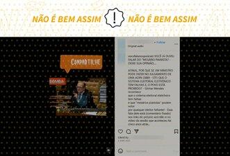 Fala de Gilmar Mendes é manipulada para desinformar sobre o processo eleitoral