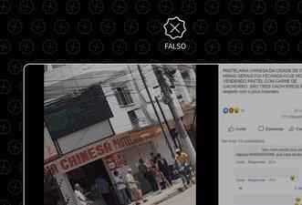 É falso que pastelaria de chineses foi fechada por vender carne de cachorro