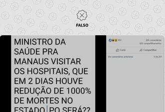 Número de mortes por Covid-19 no Amazonas não caiu após visita de Teich