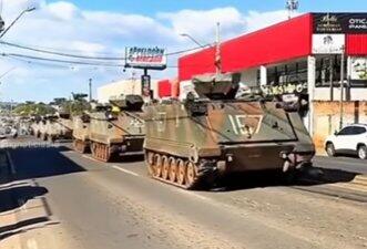 Vídeo com fila de blindados não mostra tropas do Brasil rumo à Venezuela