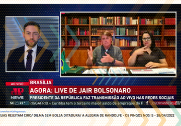 Doações à Jovem Pan via ‘Super Chat’ do YouTube aumentaram com lives de Bolsonaro